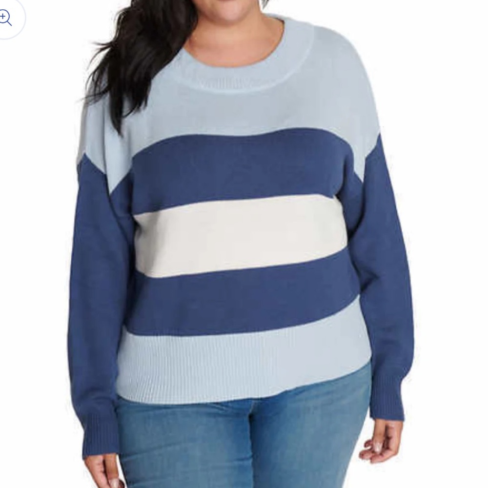Lucky Brand Cozy Soft Cotton Blend Colorblock Sweater